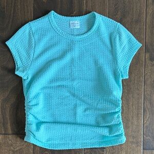 Abercrombie Kids Turquoise Textured Short Sleeve Top
